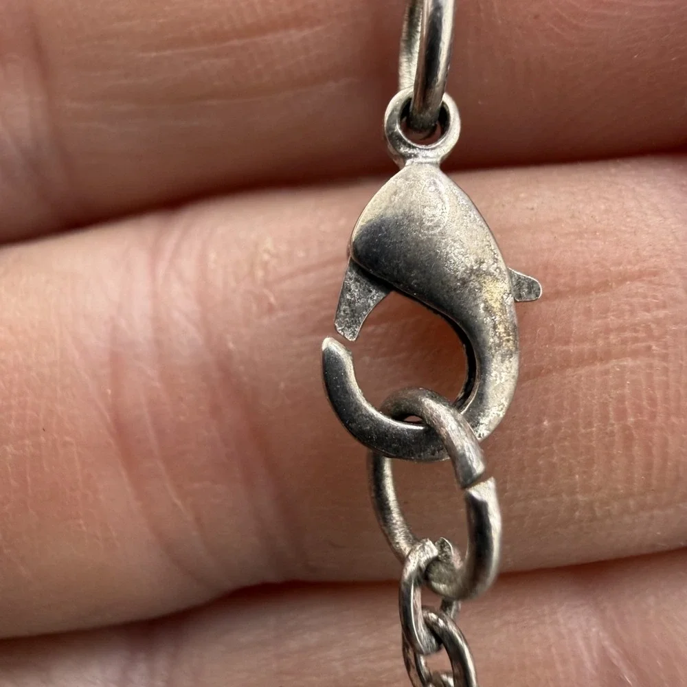 Vintage Estate Necklace Silver Tone Treble Clef Music Pendant 30 Inch